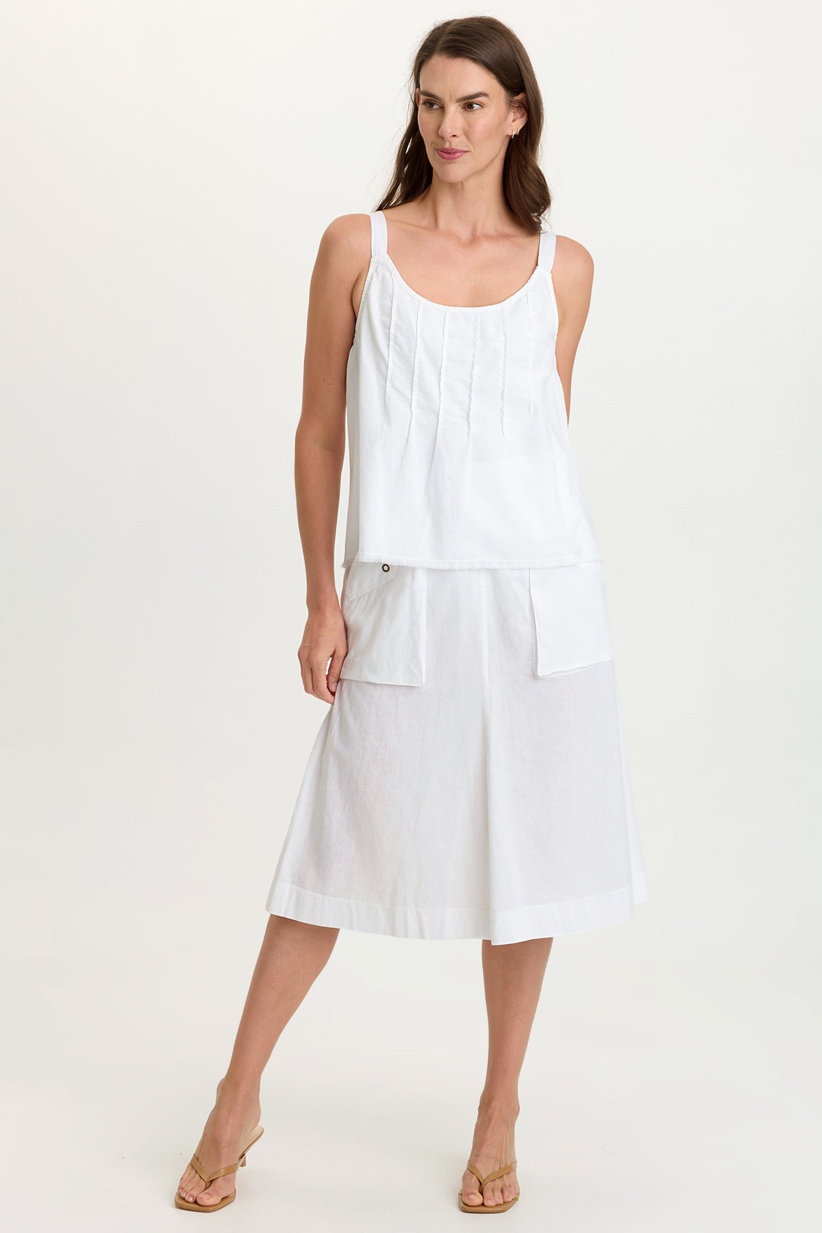 Parvati Cotton Linen Midi Skirt