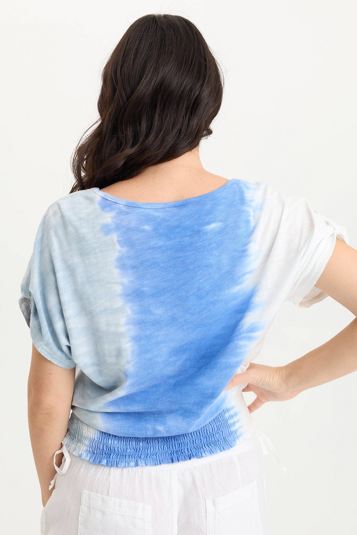 Oko Linen/Jersey Cinched Hem Top