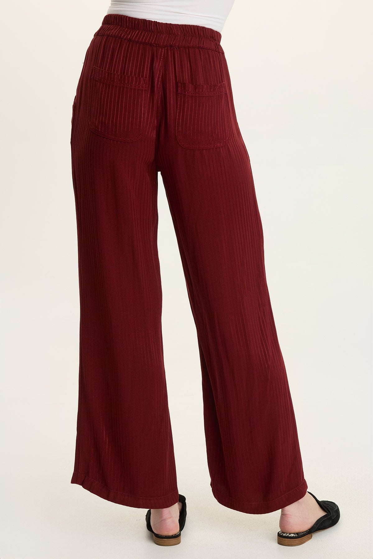 Harmon Satin Stripe Wide-Leg Pant