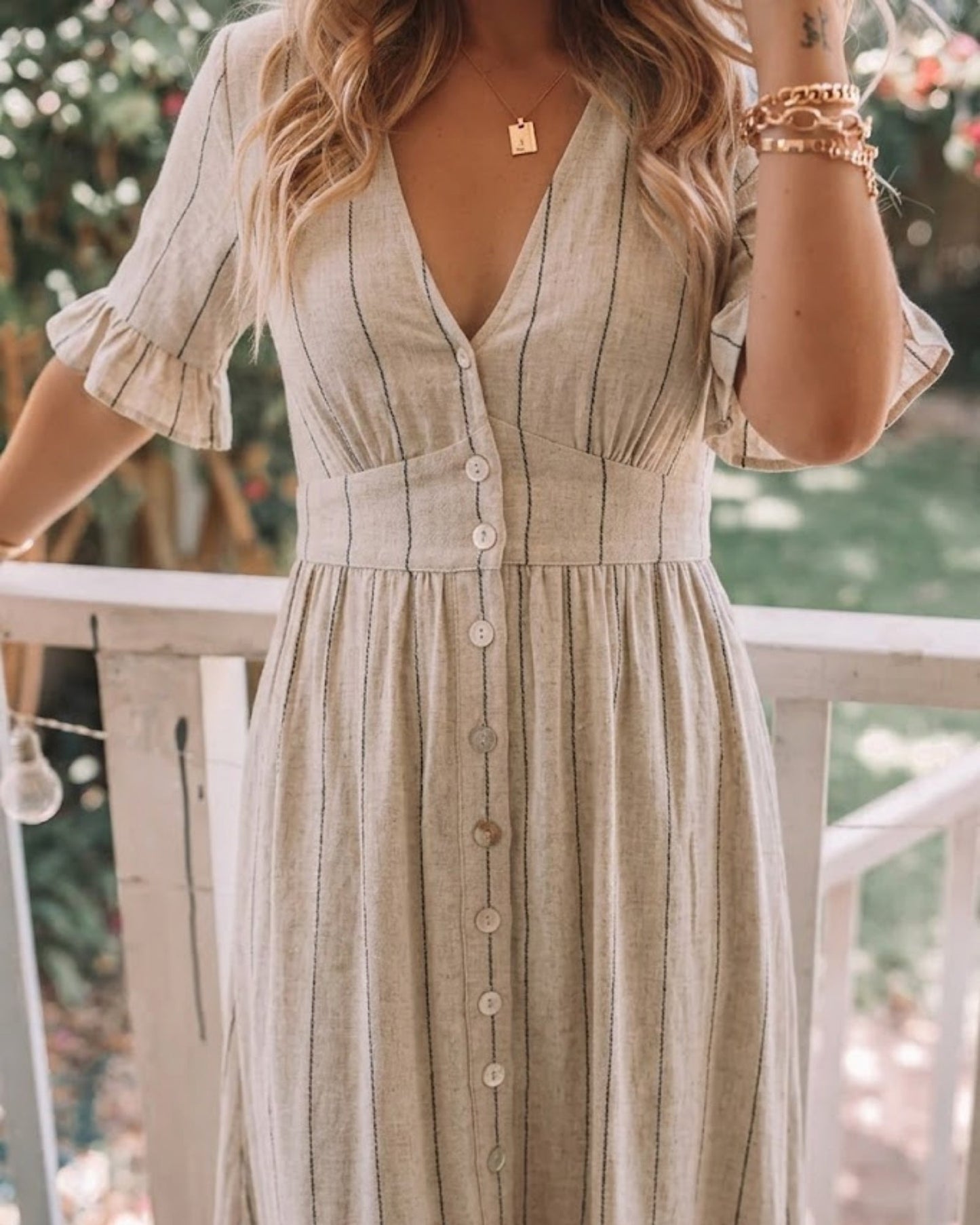 Analise Dress - Oat Stripe