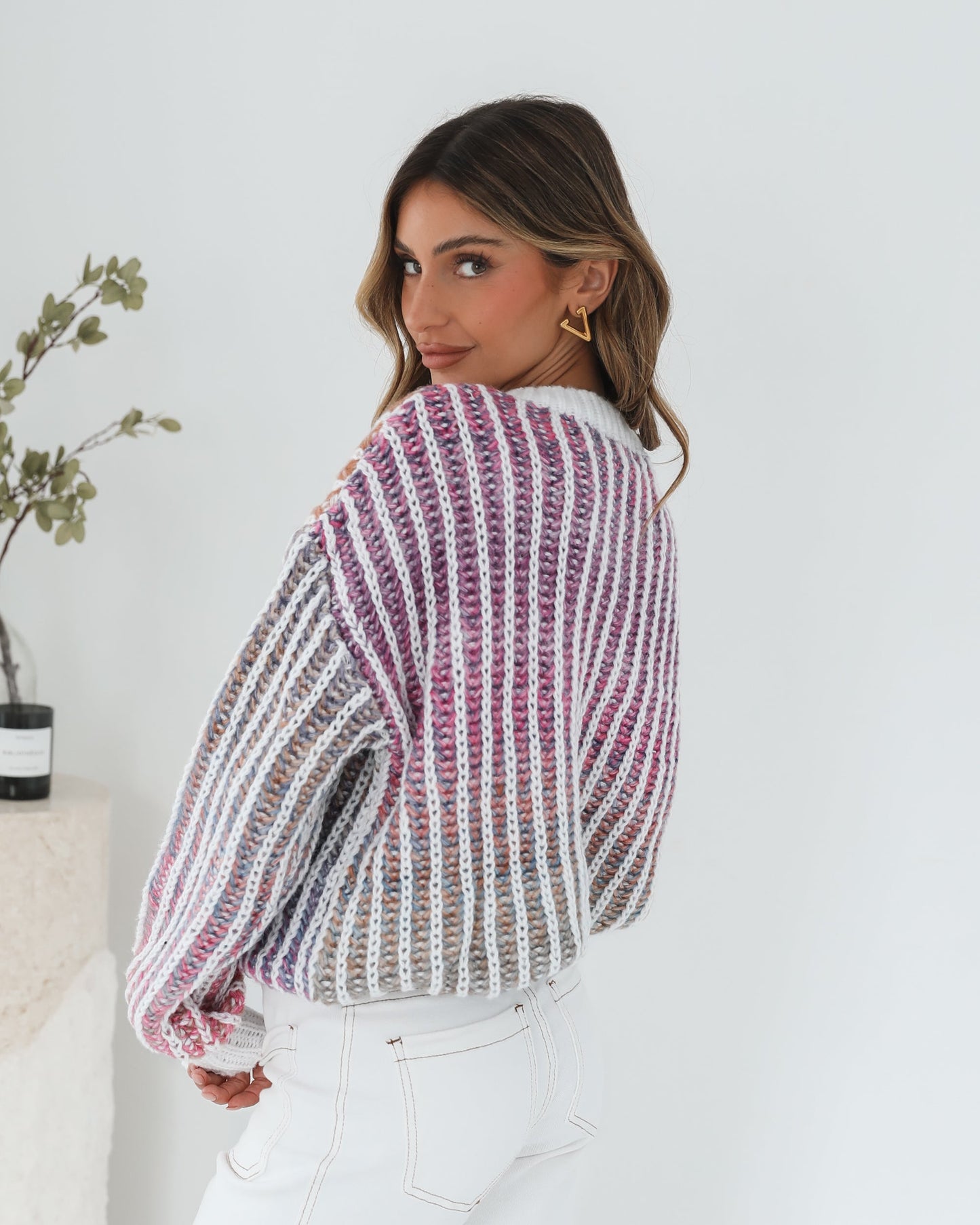 Daleena Pink Multi Knit | Women's Knit Jumper