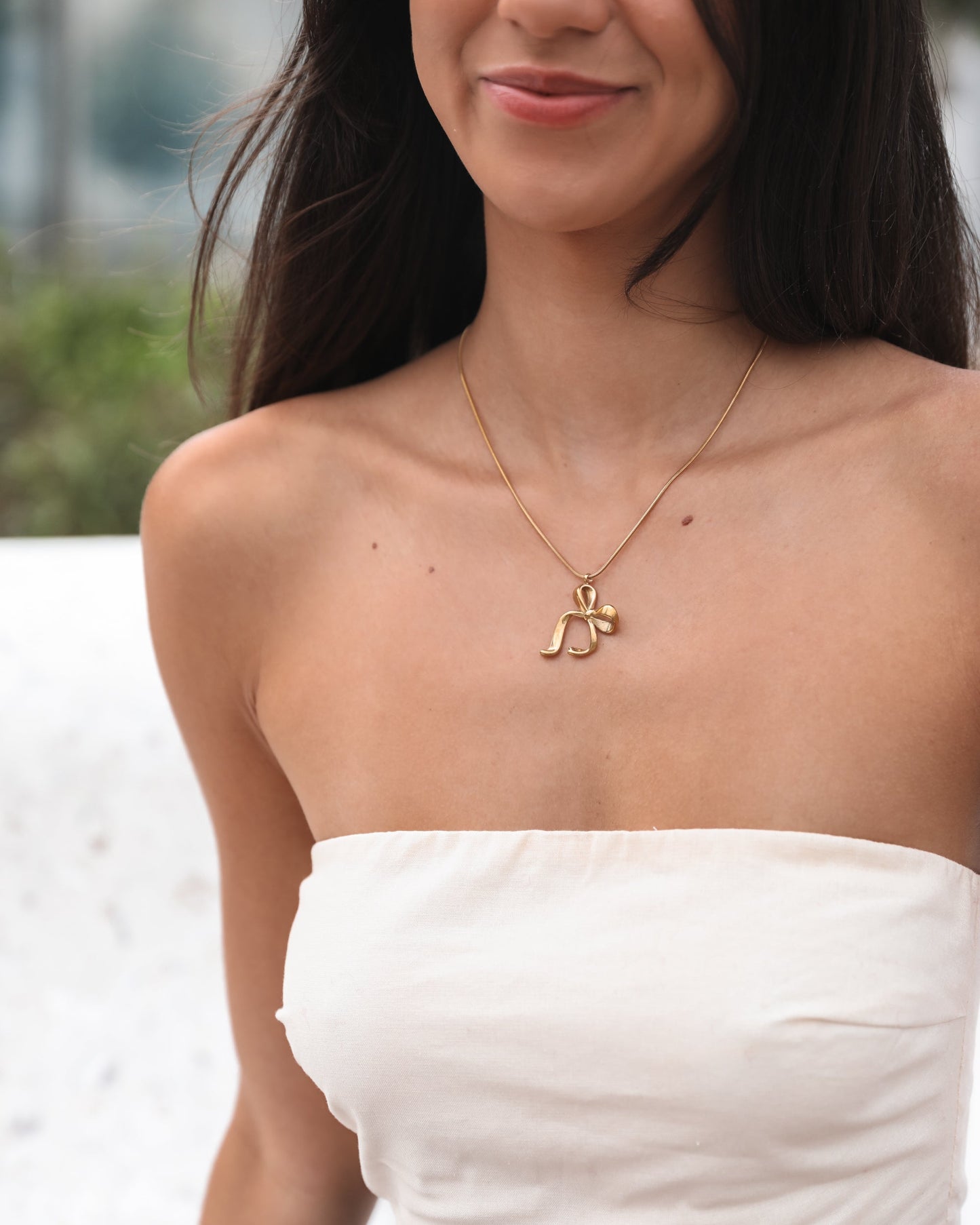 Maisha Gold Necklace | Women's Bow Pendant Necklace