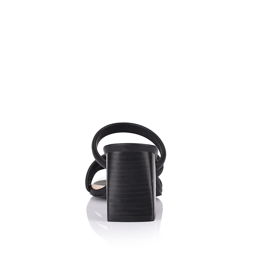 Naenae Black Heels | Women's Strappy Block Heels