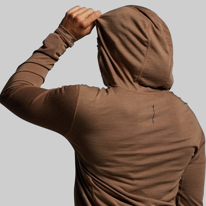 Women's Ridgeline Merino Half Zip Hoodie 165 (Coyote Brown)
