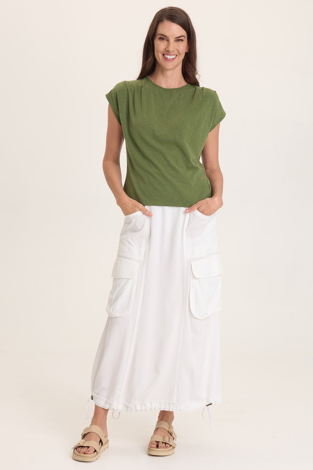 Ingram Cinchable Cargo Twill Skirt