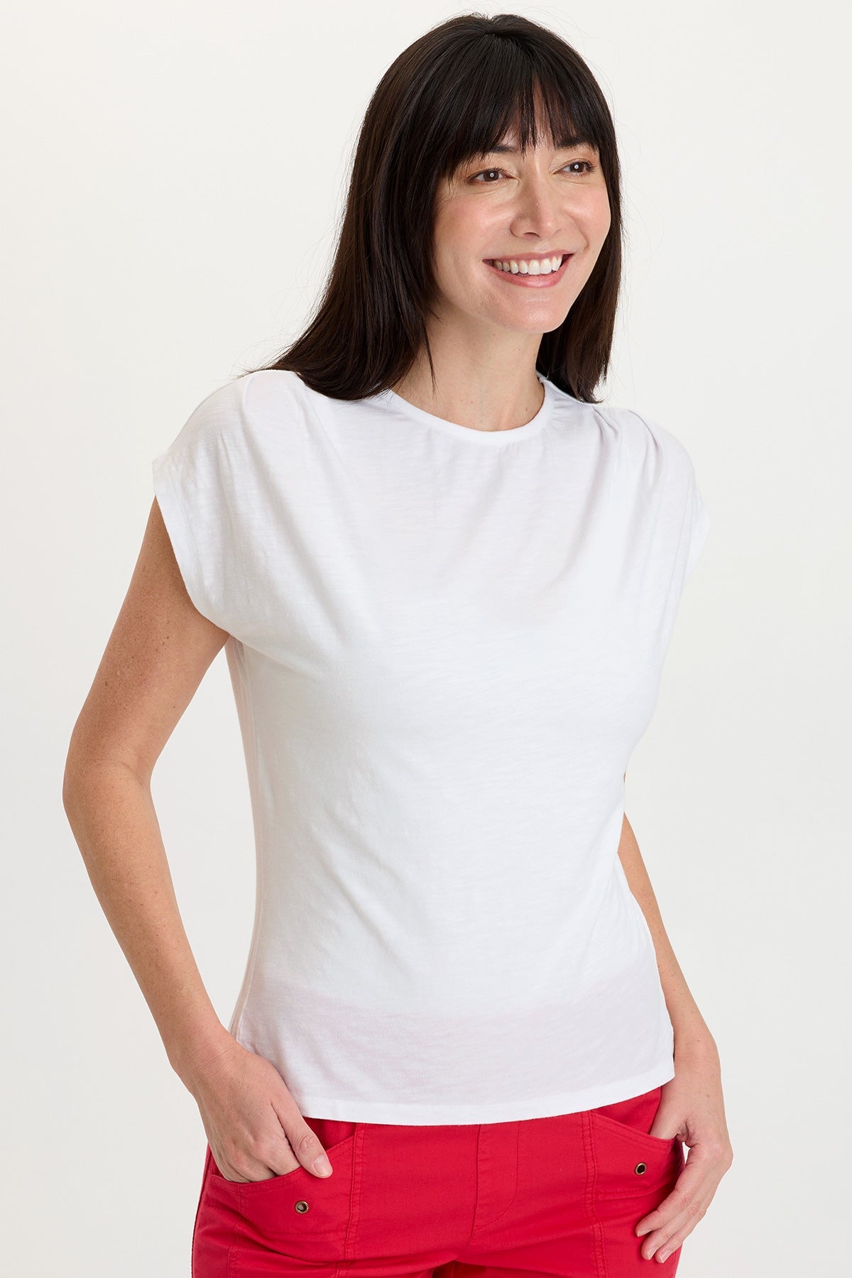 Arwen Soft Jersey Mock Neck Tee
