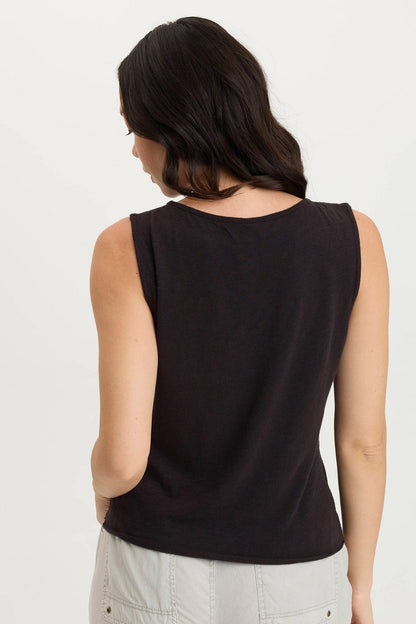 Landis Tank Top in Perforated Poplin