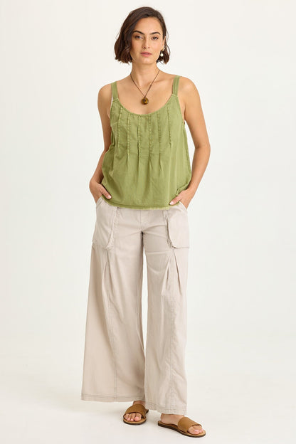 Charli Linen Inverted Box Pleat Pants