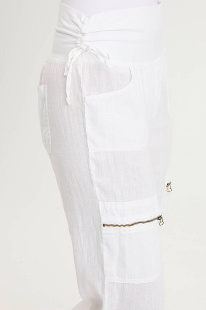 Amica High Waist Linen Cargo Pant