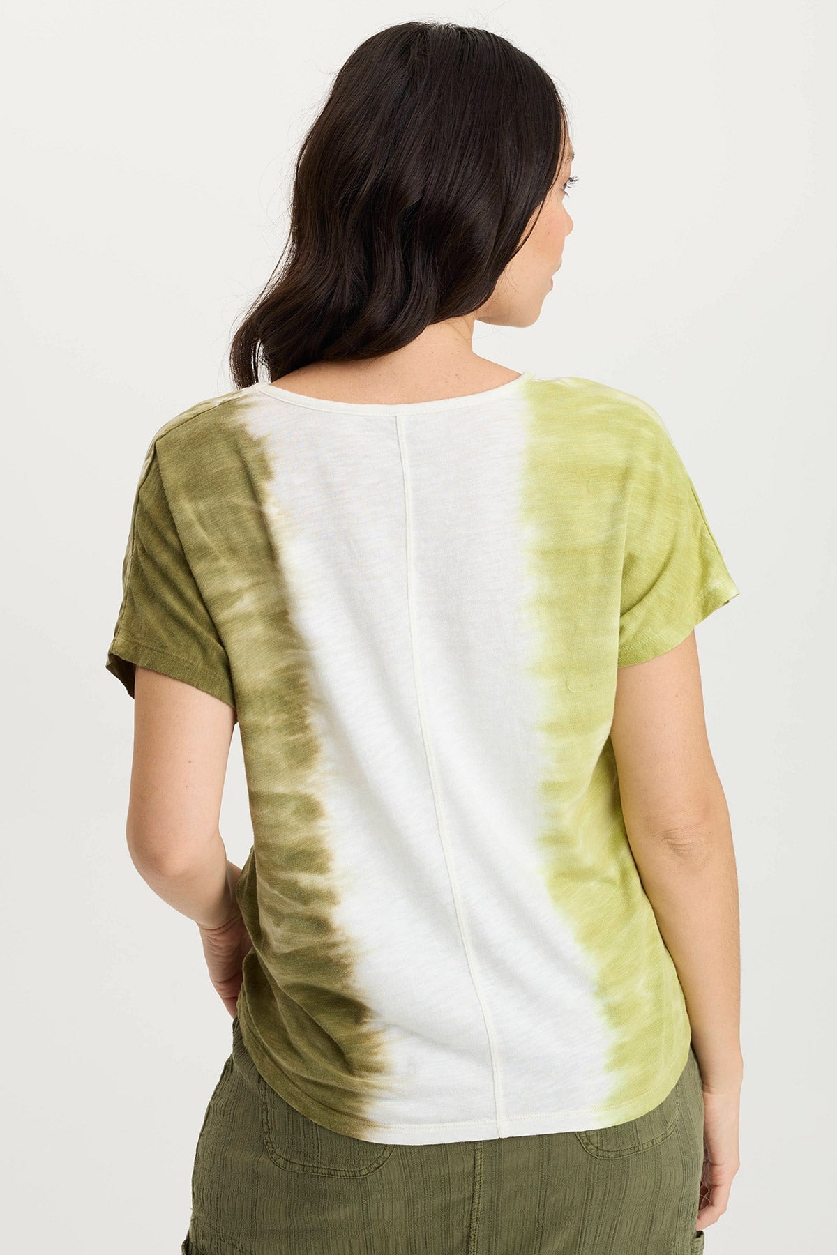 Ulysses Twill/Jersey Oversized V-Neck Top