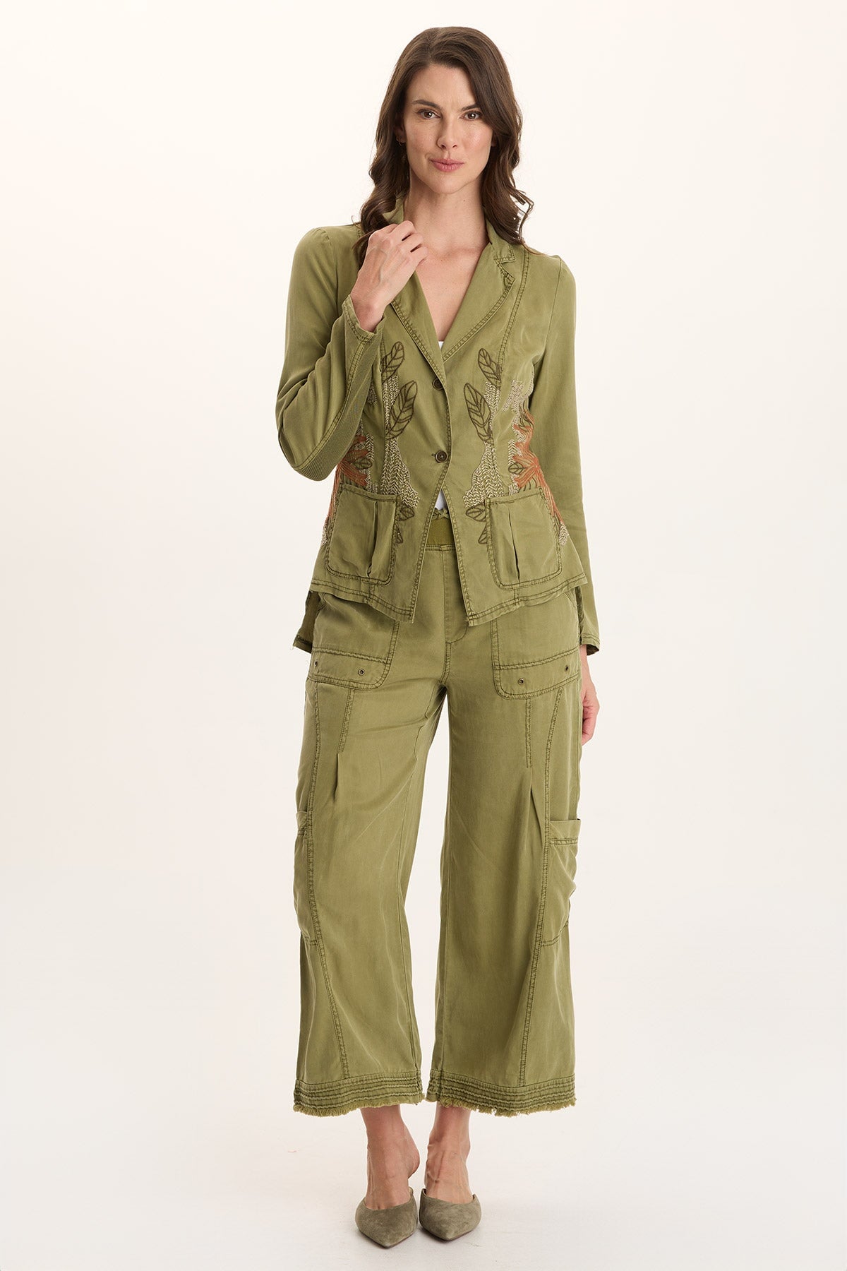 Danski Embroidered Soft Twill Blazer
