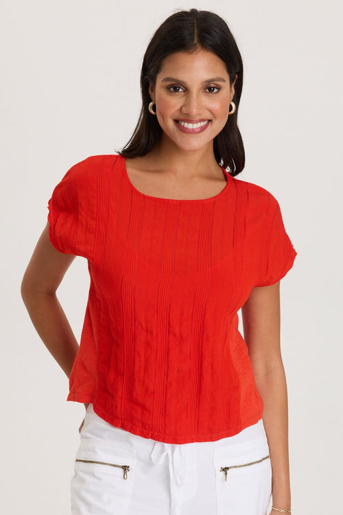 Adgar Textured Stripe/Jersey Tee
