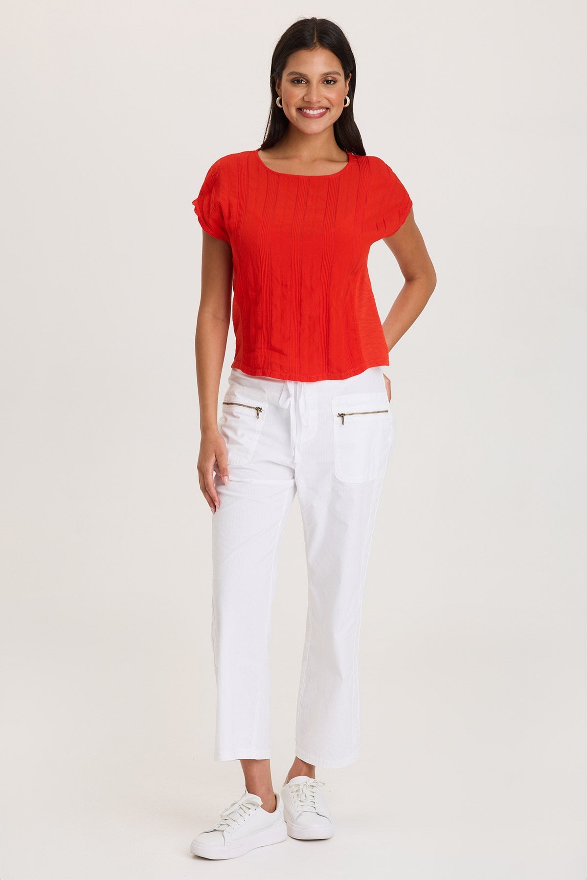 Adgar Textured Stripe/Jersey Tee
