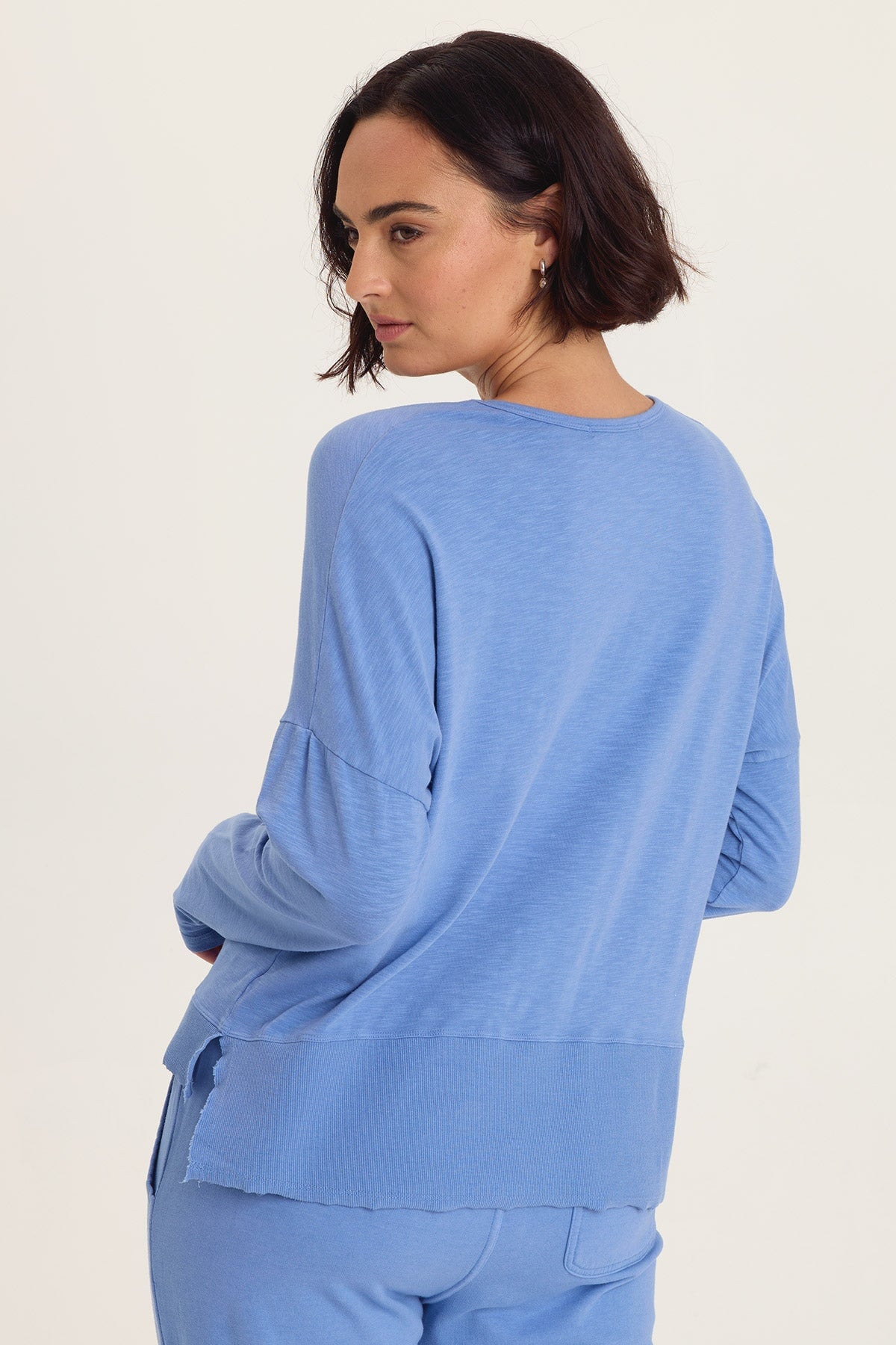 Odilia High-Low Long Sleeve V-Neck Top