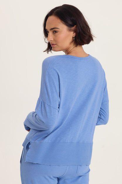 Odilia High-Low Long Sleeve V-Neck Top