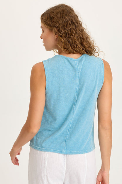 Reid Gauze/Crochet V-Neck Tank