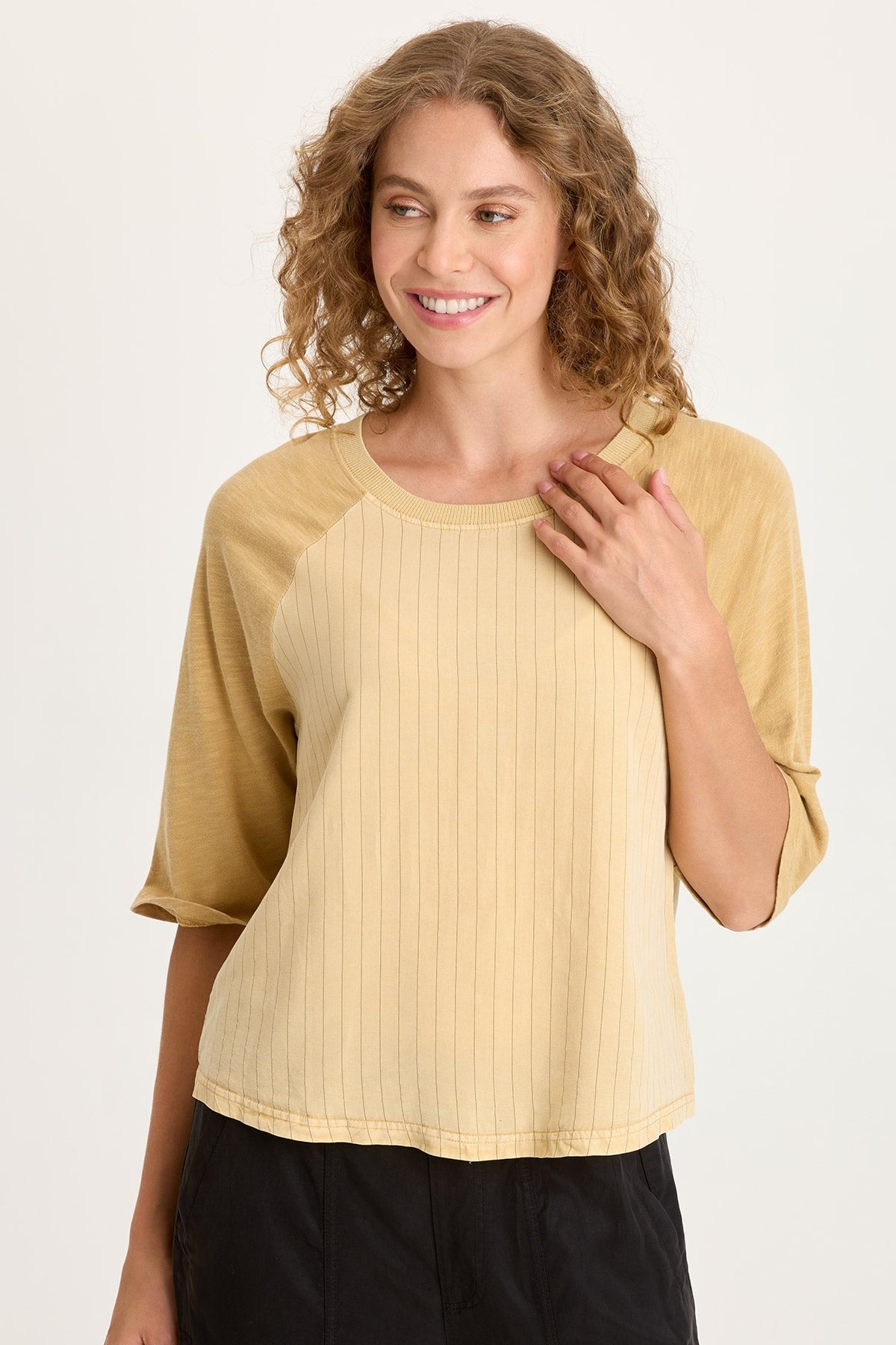 Jory Pinstripe Raglan Top