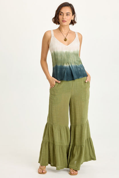 Lando Gauze Tiered-Bottom Pant