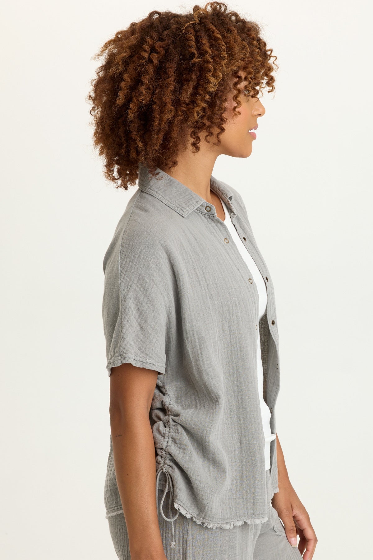 Creston Gauze Snap-Up Top
