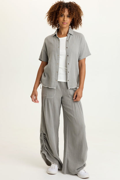 Creston Gauze Snap-Up Top