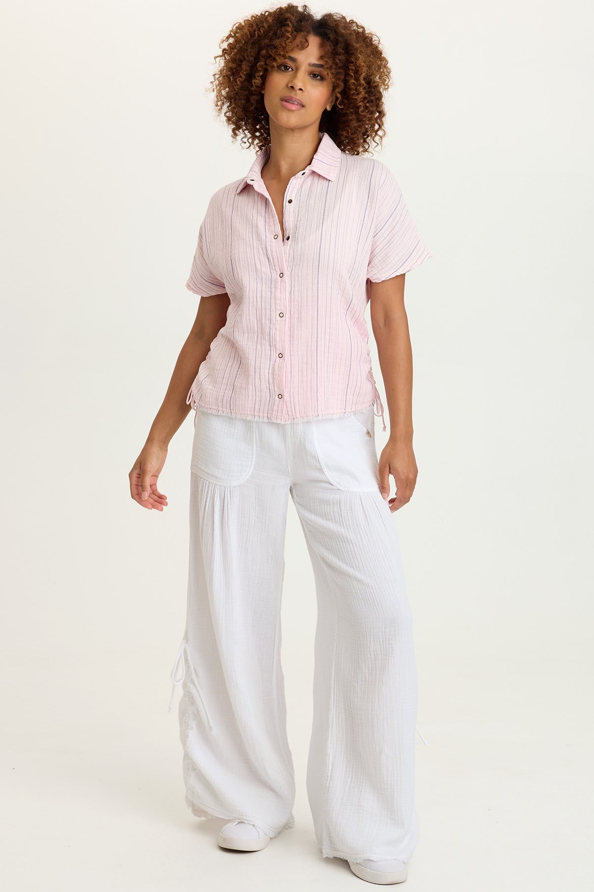 Muriel Gauze Wide-Leg Pant
