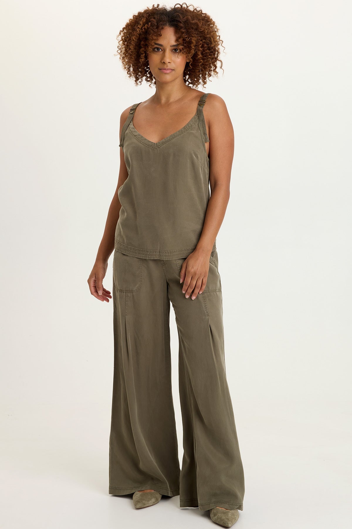 Faizon Twill Buckle Straps Tank