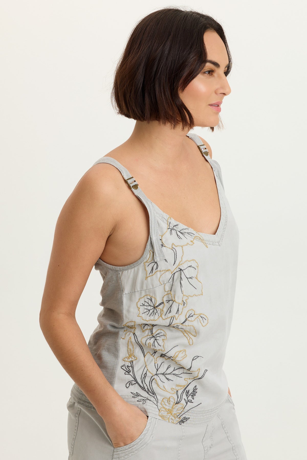 Embroidered Faizon Twill Tank