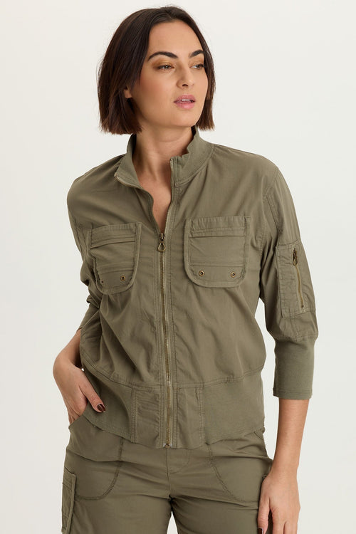 Kevone Poplin Bomber Jacket