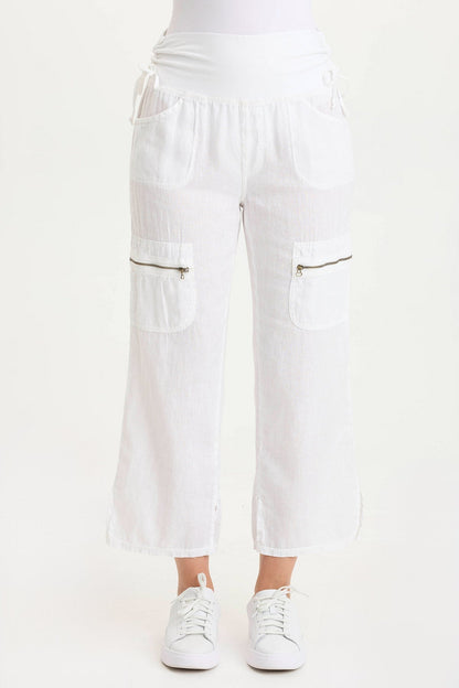 Amica High Waist Linen Cargo Pant