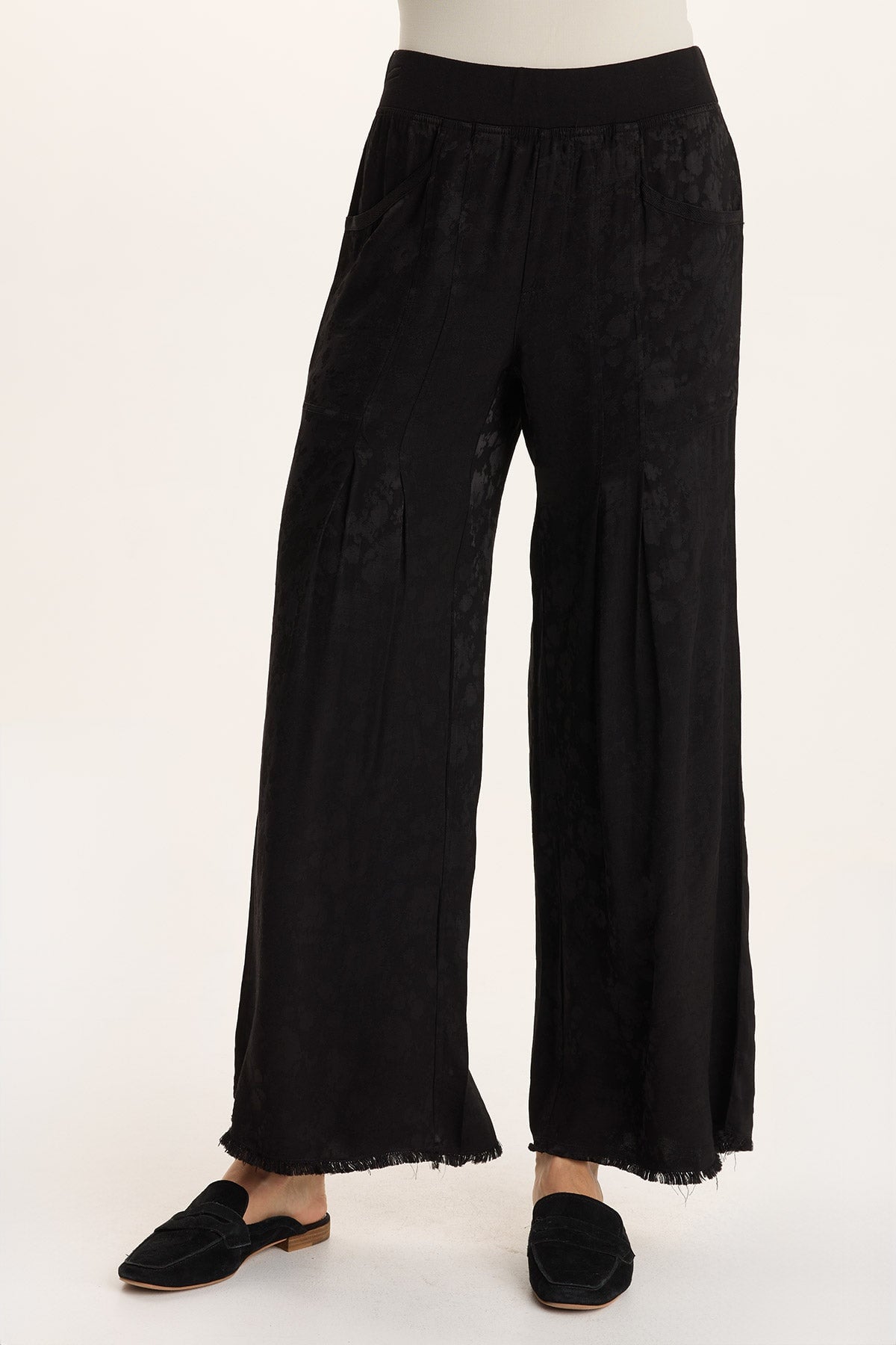 Twaina Textured Satin Soft Volume Wide Leg Pant