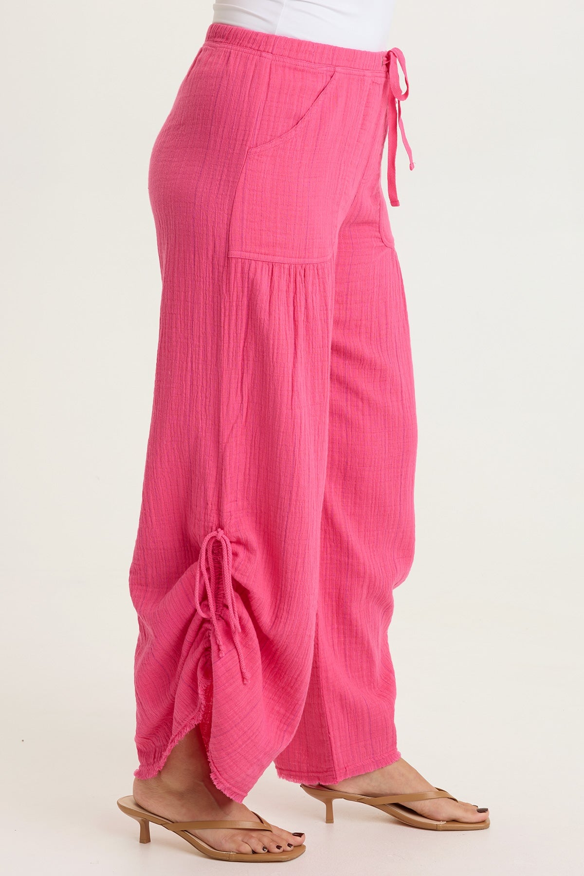 Muriel Stripe Gauze Wide-Leg Pant