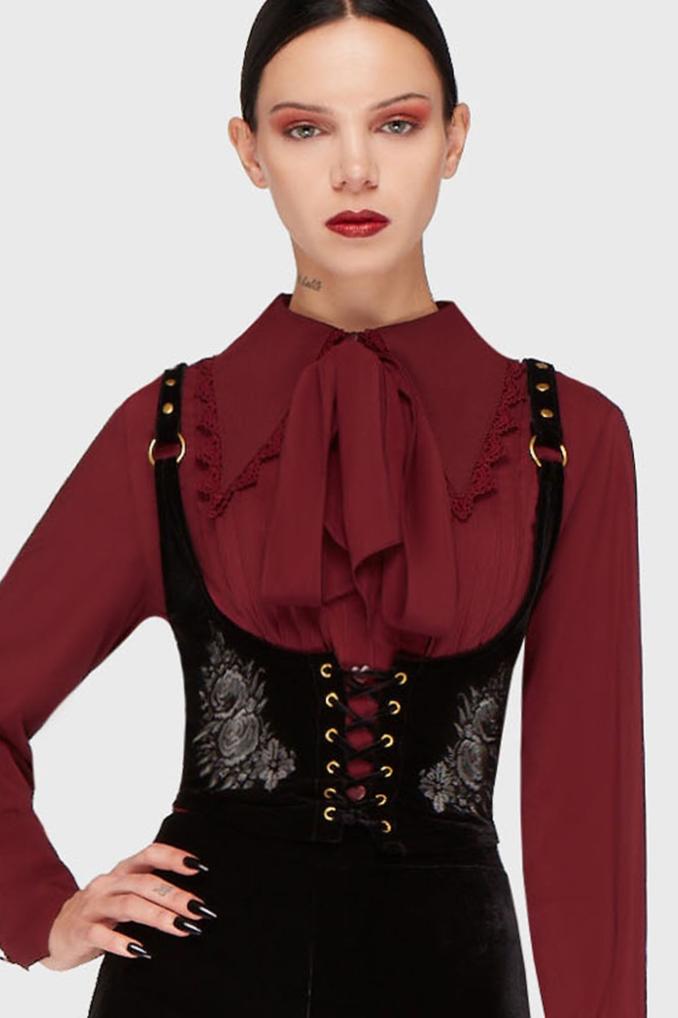 A Devil's Rose Underbust Corset [Black]