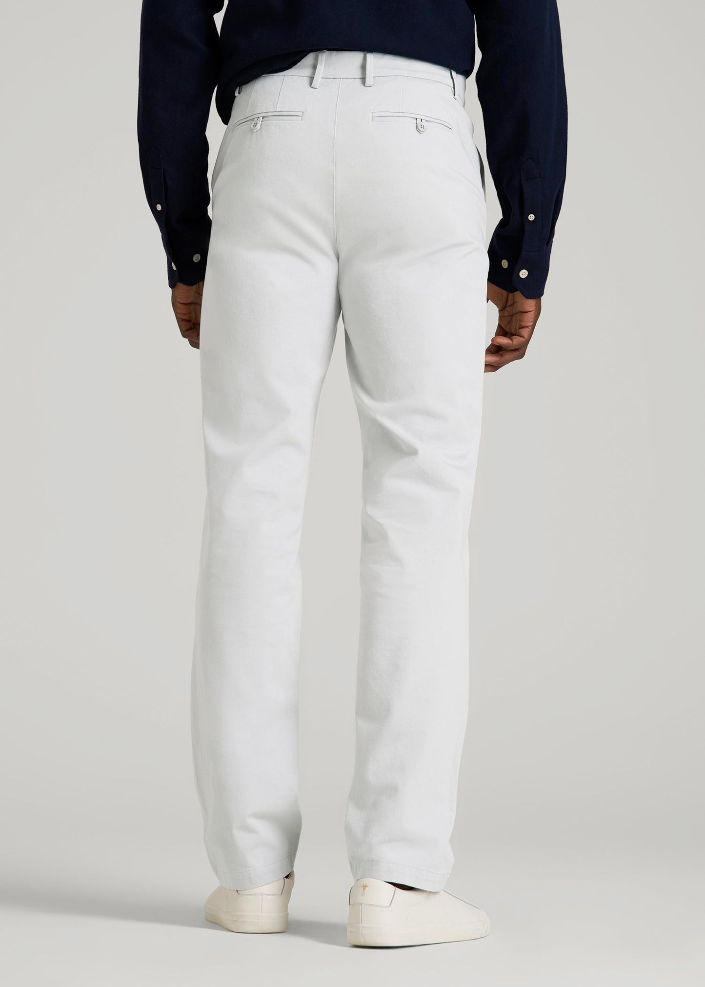 4 Way Stretch Commuter TAPERED Chino Pants for Tall Men in Silver Drop