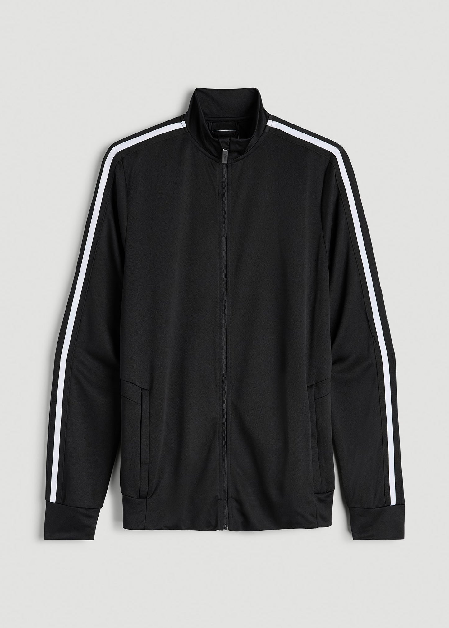 Athletic Stripe Jacket for Tall Men in Black-White Stripe