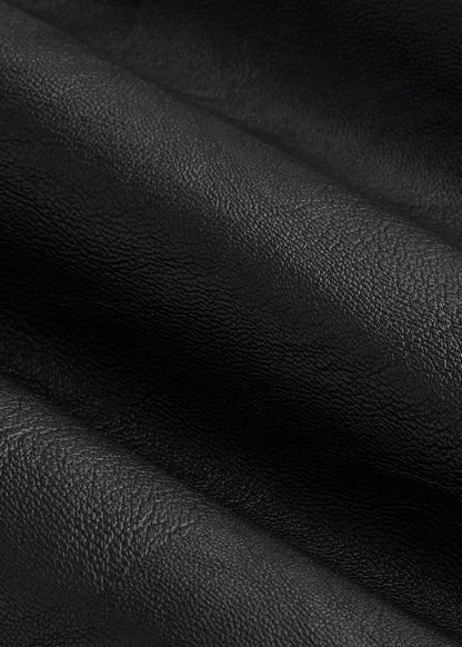 True Touch Leather Bomber Jacket for Tall Men in Black