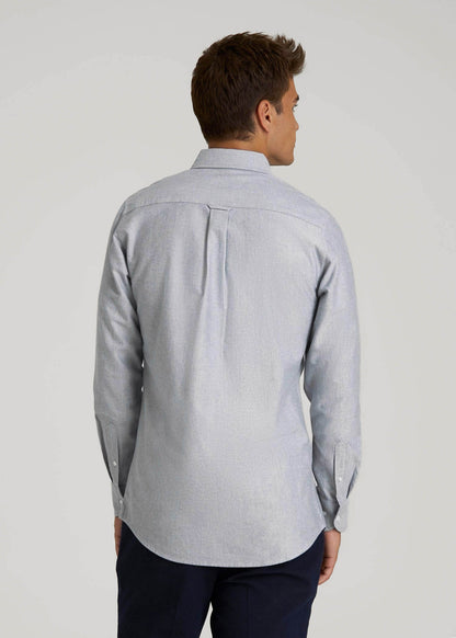 Oxford Cloth Button Down Shirt for Tall Men in Tradewinds Blue