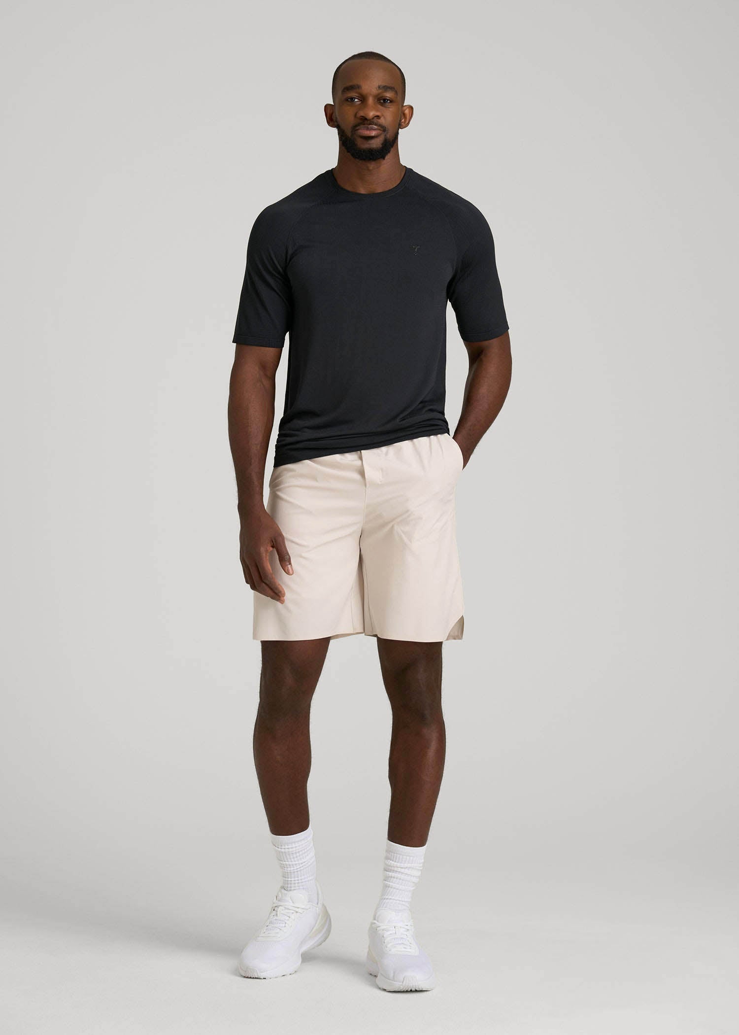Vented Training Top for Tall Men in Black