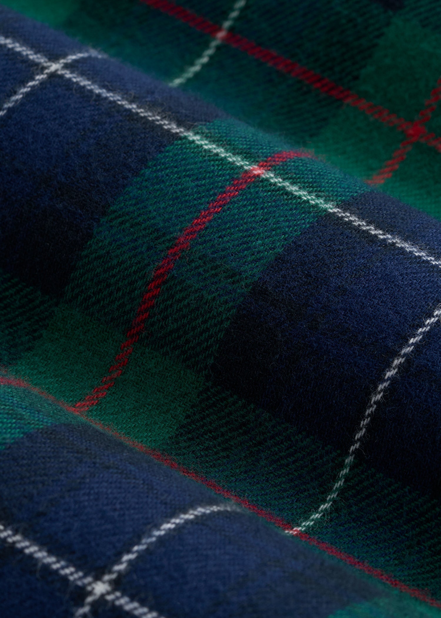 Tie Waist Flannel Pajama Pants for Tall Women in Green and Blue Plaid