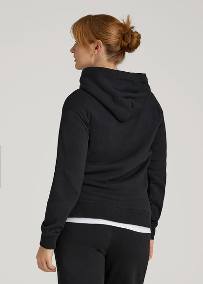 Wearever Fleece Relaxed Fit Hoodie for Tall Women in Black