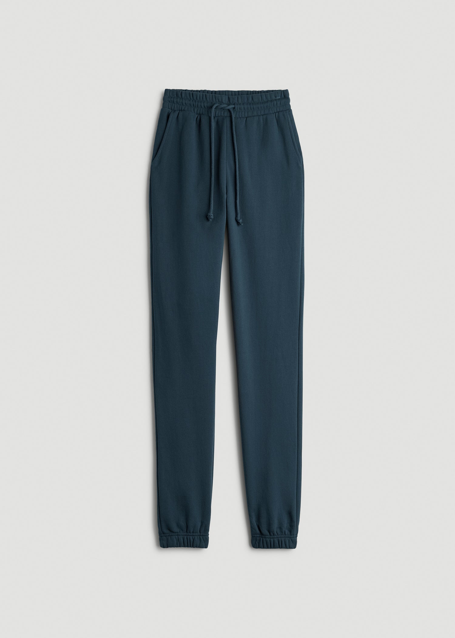 Wearever Fleece Slim Fit High-Waisted Garment Dye Sweatpants for Tall Women in Bright Navy