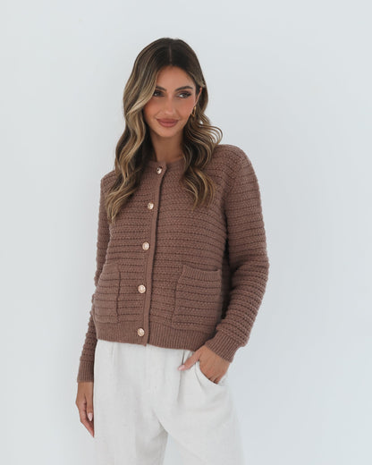 Anora Mocha Cardigan | Women's Knit Cardigan