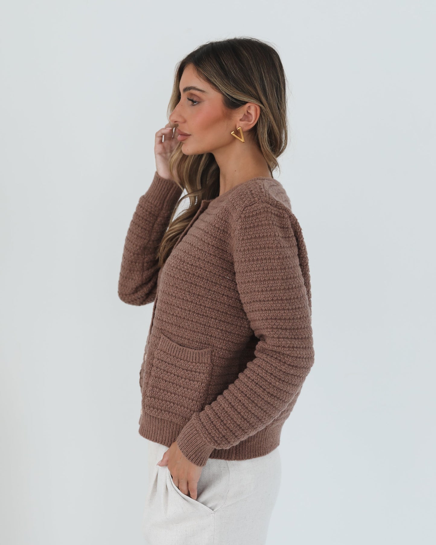 Anora Mocha Cardigan | Women's Knit Cardigan