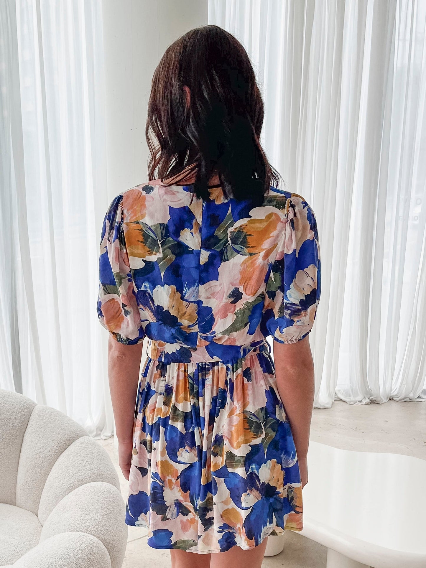 Belvia Painted Cobalt Playsuit | Women's Printed Playsuit