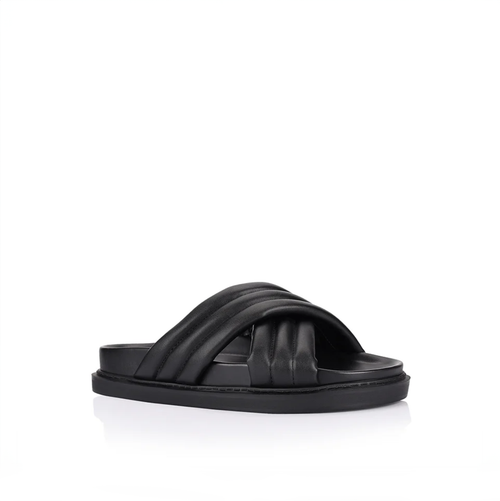 Britney Black Slides | Women's Platform Slides