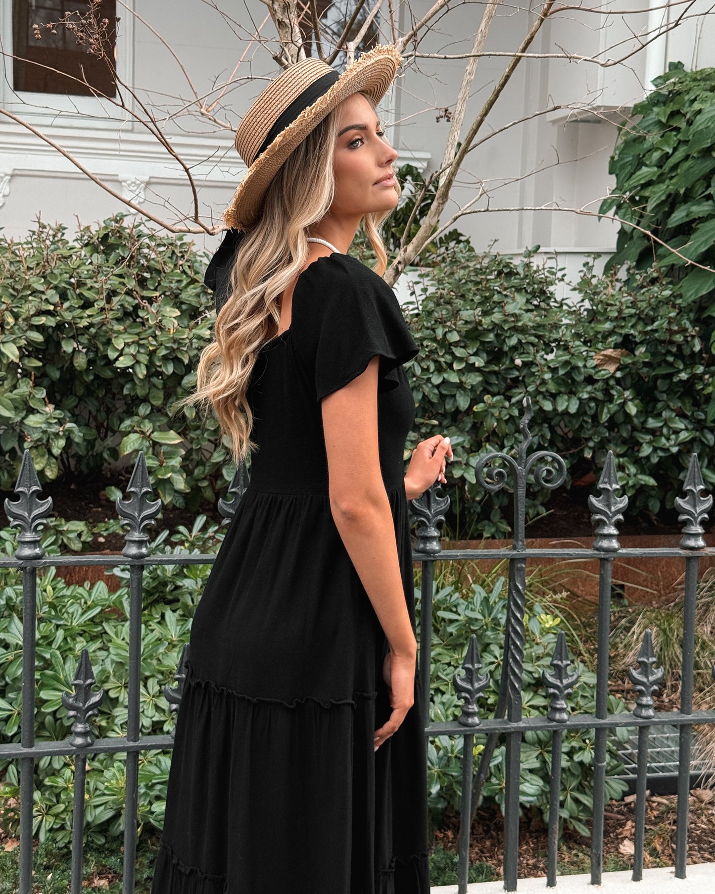 Celie Dress Black | Women's Linen Midi Dress