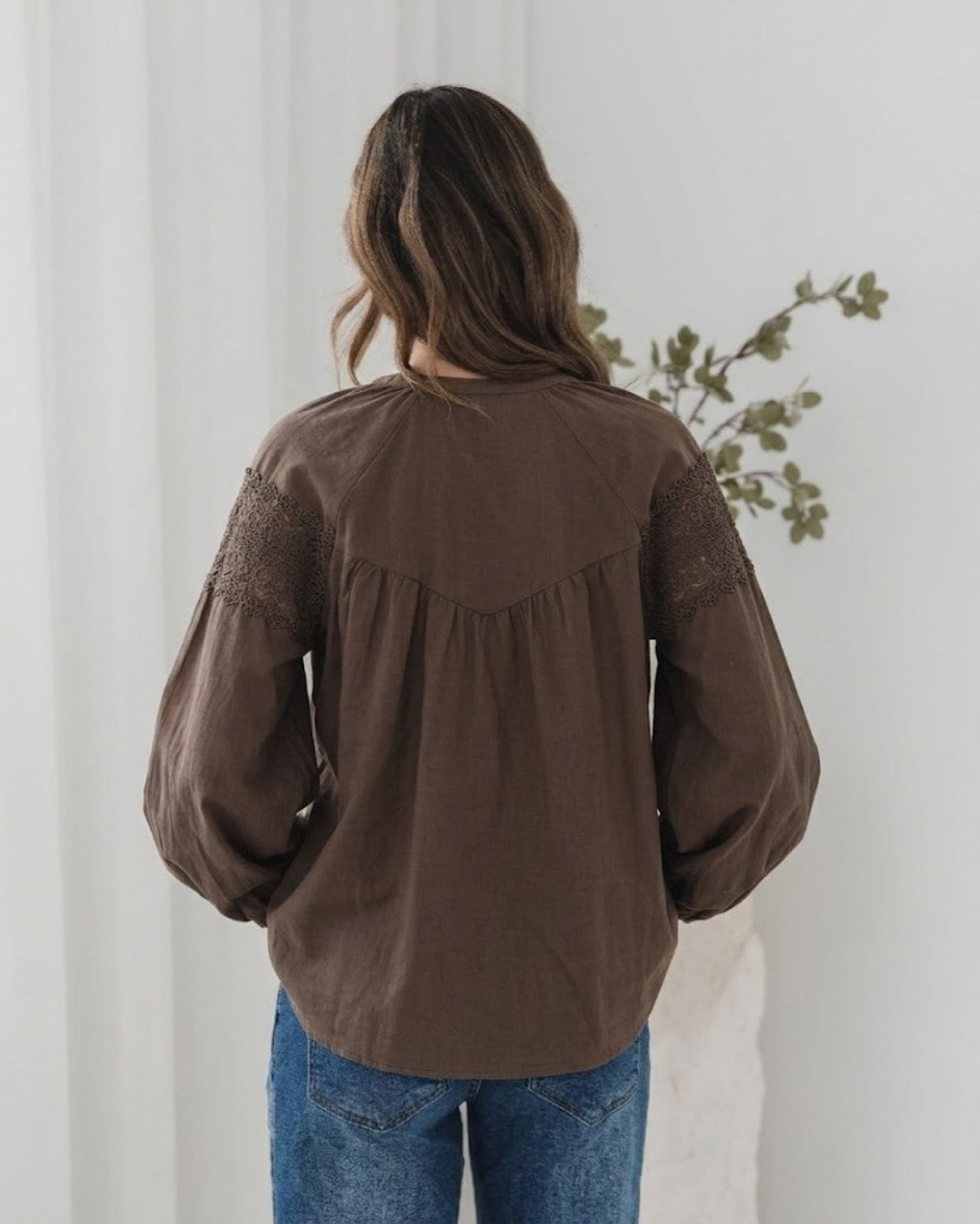 Chenille Choc Lace Blouse | Women's Boho Lace Blouse
