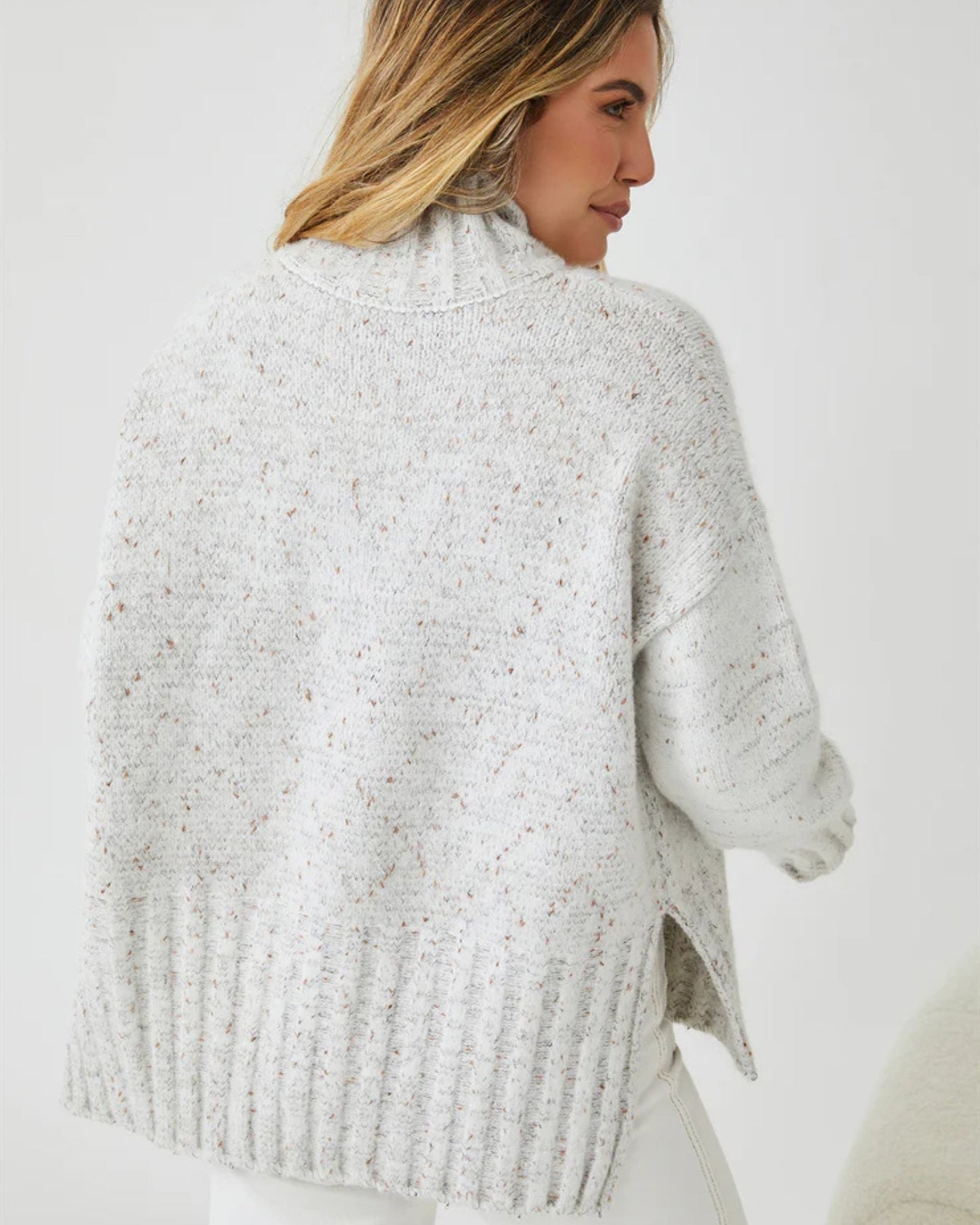 Chesterfield Jumper - Grey | Women's Heavyweight Turtleneck Jumper