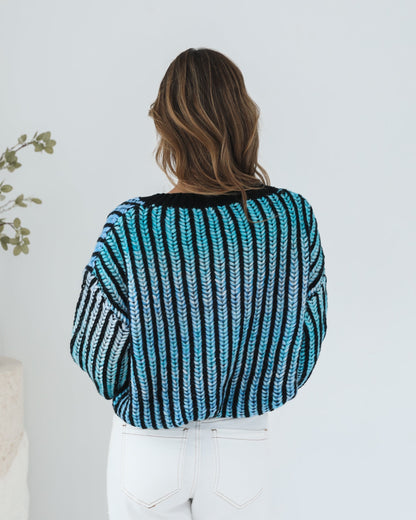 Daleena Blue Multi Knit | Women's Knit Jumper