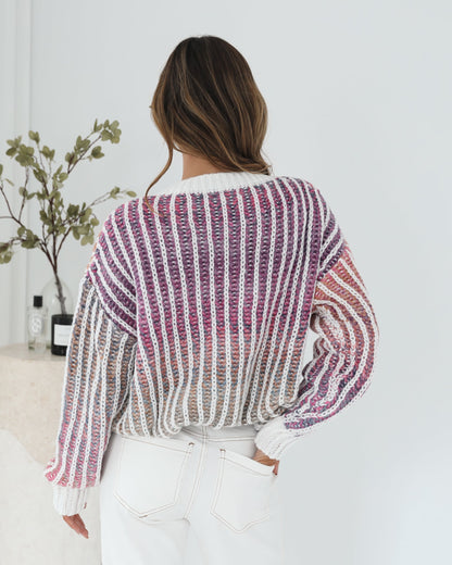 Daleena Pink Multi Knit | Women's Knit Jumper