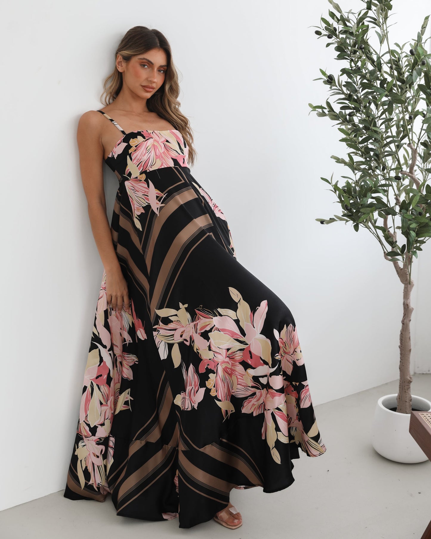 Deyah Black Floral Dress | Women's Floral Maxi Dress